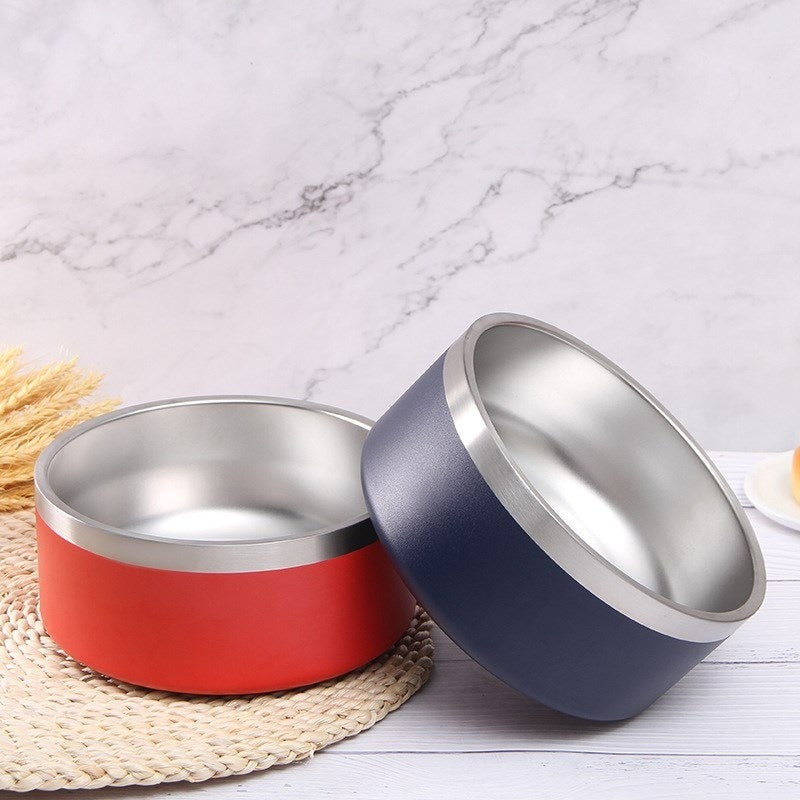 Premium Stainless Steel Dog Bowl with Large Capacity, Double-Layer Insulation, and Non-Slip Base – Ideal for Feeding Pets