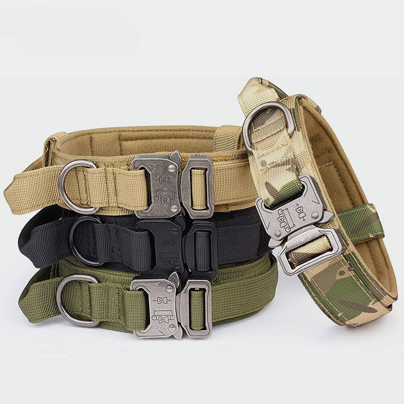 Heavy-Duty Tactical Dog Collar for Medium to Large Breeds - Golden Hair De Mu