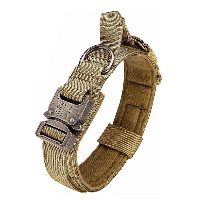 Heavy-Duty Tactical Dog Collar for Medium to Large Breeds - Golden Hair De Mu