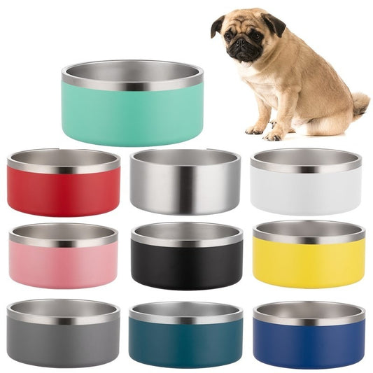 Premium Stainless Steel Dog Bowl with Large Capacity, Double-Layer Insulation, and Non-Slip Base – Ideal for Feeding Pets